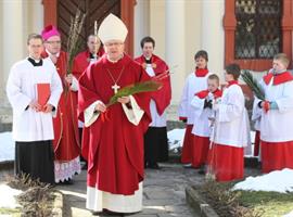 Biskup Jan Baxant slavil liturgii Květné neděle